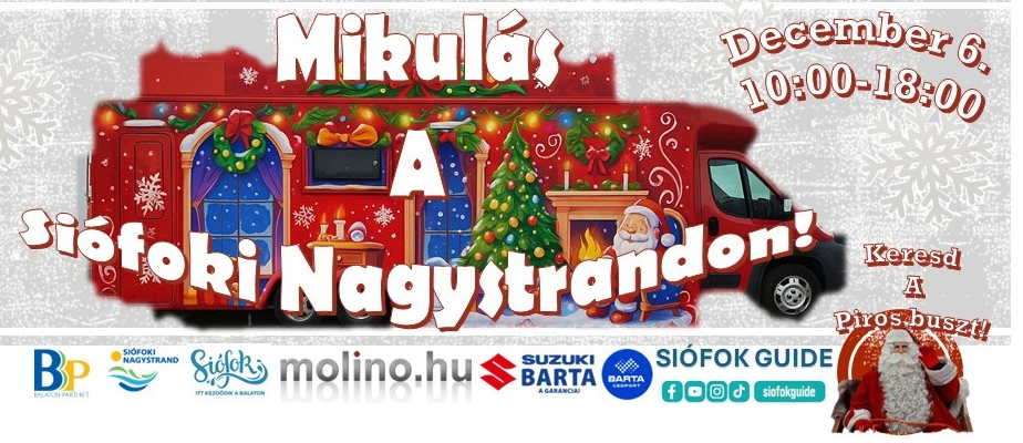 Mikulás a Siófoki Nagystrandon