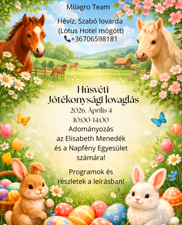 Húsvéti jótékonysági lovaglás Hévízen – élmények és segítség egy helyen