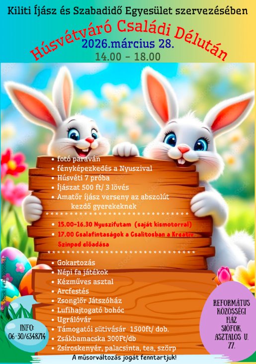 Húsvétváró Családi Délután Siófokon – Vidám programok kicsiknek és nagyoknak