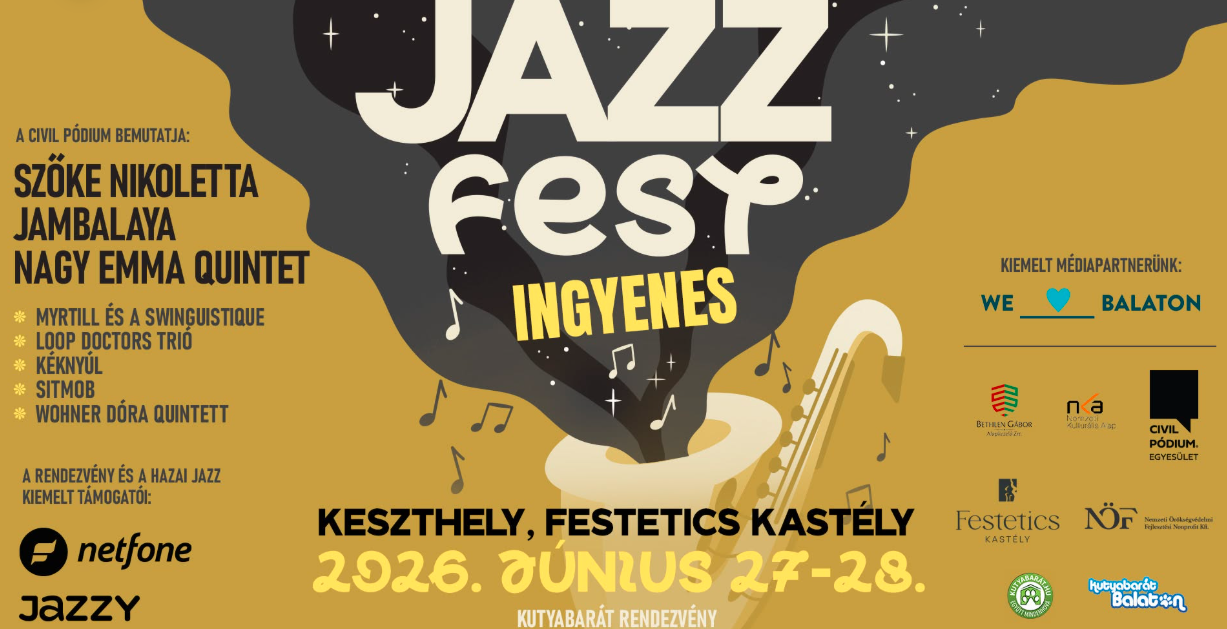 Jazz Fest Keszthely 2026 – ingyenes jazzhétvége a Festetics-kastély parkjában