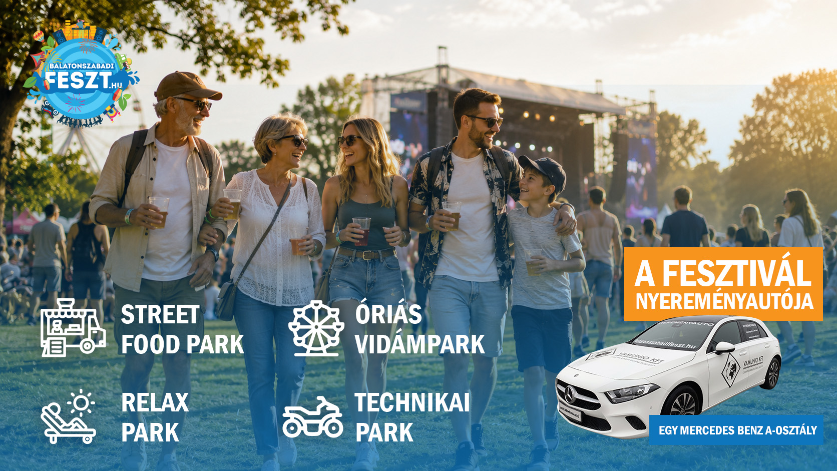 Egész napos zenei és családi fesztivált rendeznek Balatonszabadiban Egy Mercedes Benz A-osztályt is kisorsolnak a fesztiválozók között