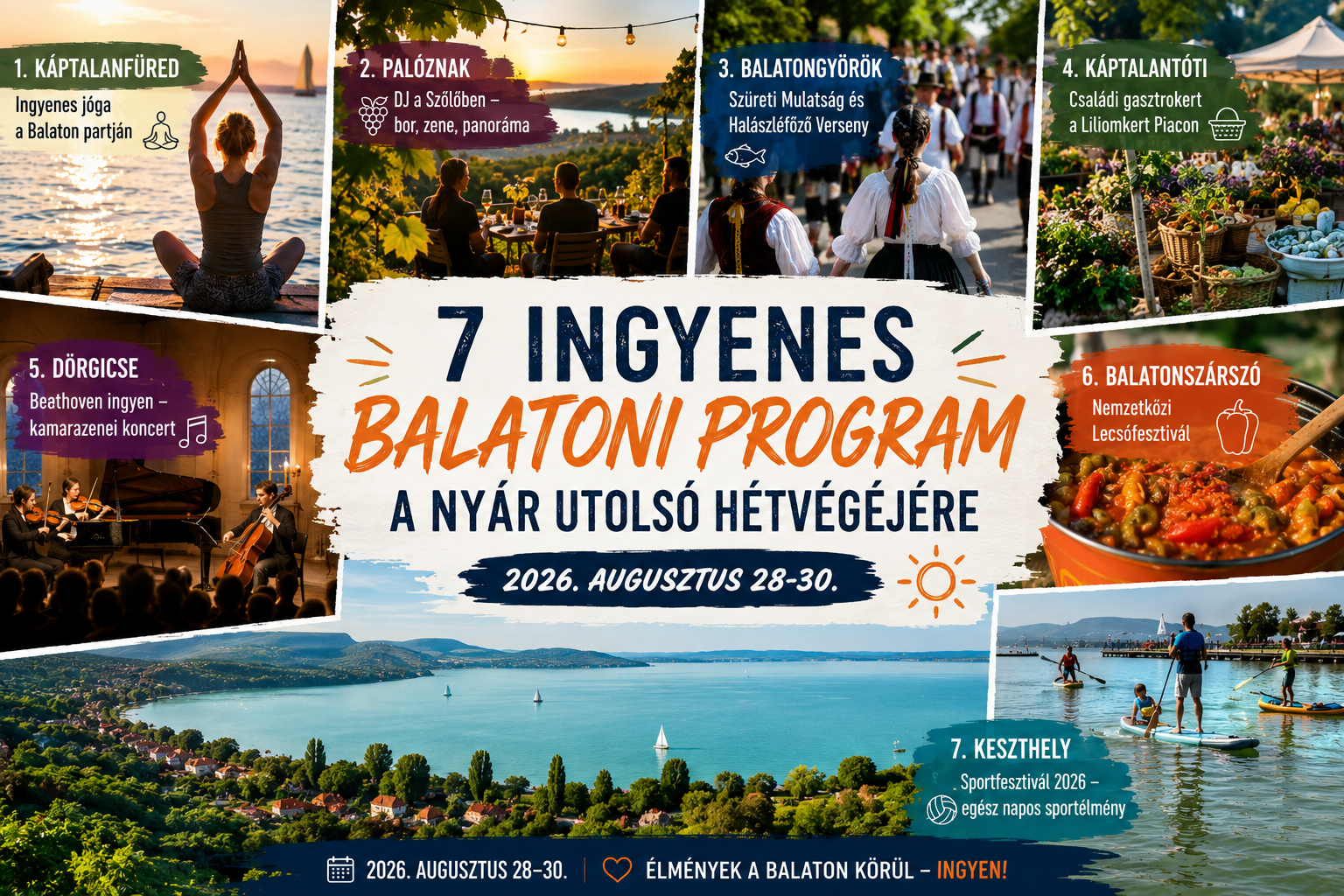 7 ingyenes balatoni program a nyár utolsó hétvégéjére