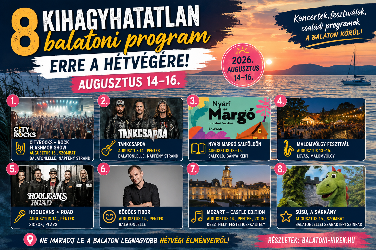 8 kihagyhatatlan balatoni program ezen a hétvégén