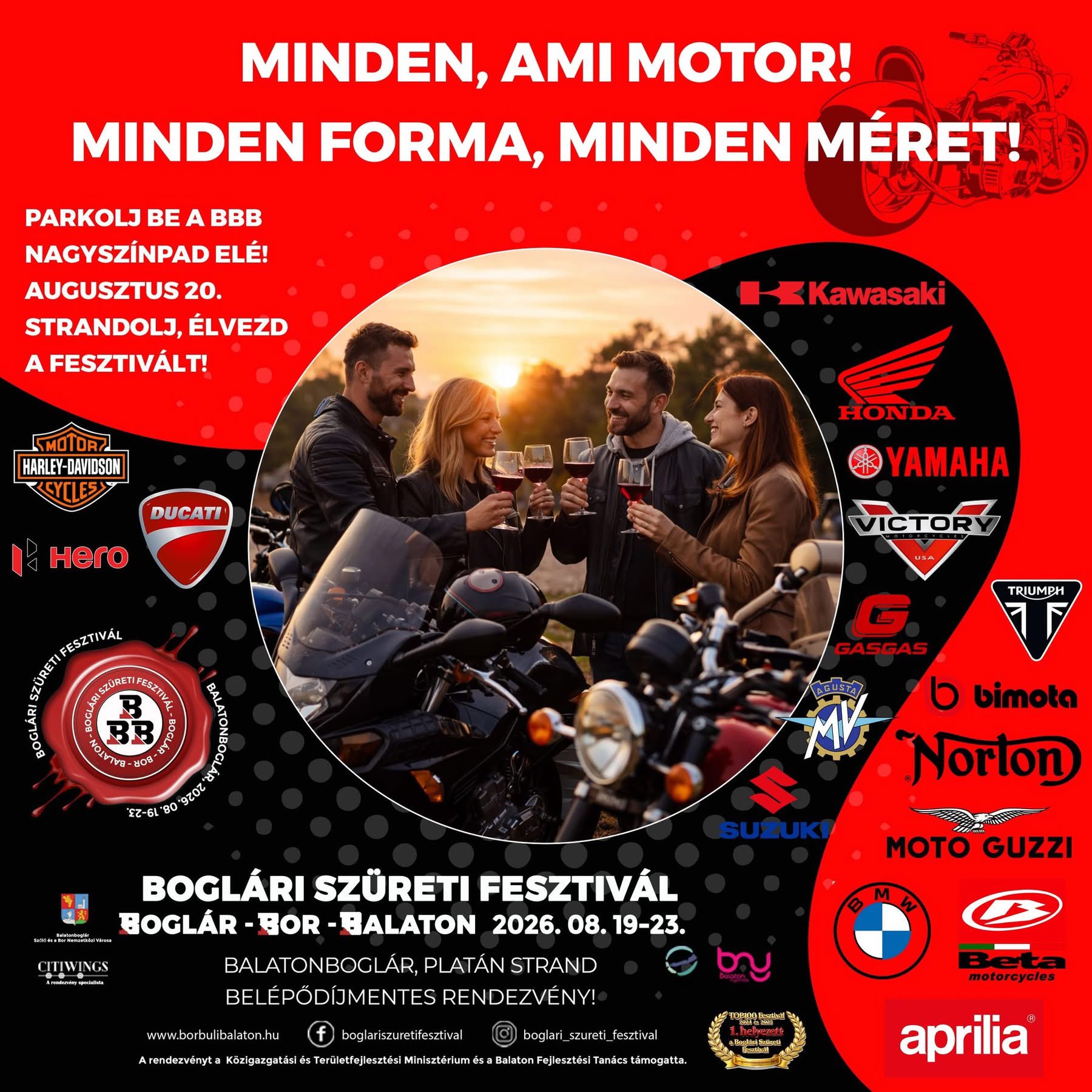 Motoros nap várja a kétkerekűek szerelmeseit a Boglári Szüreti Fesztiválon