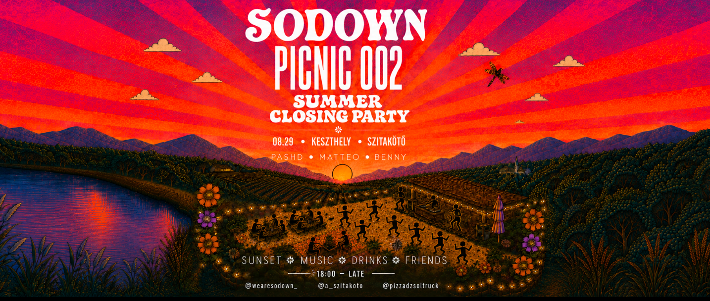 SoDown Picnic 002 Keszthelyen – naplementével és zenével búcsúztatják a nyarat augusztus 29-én