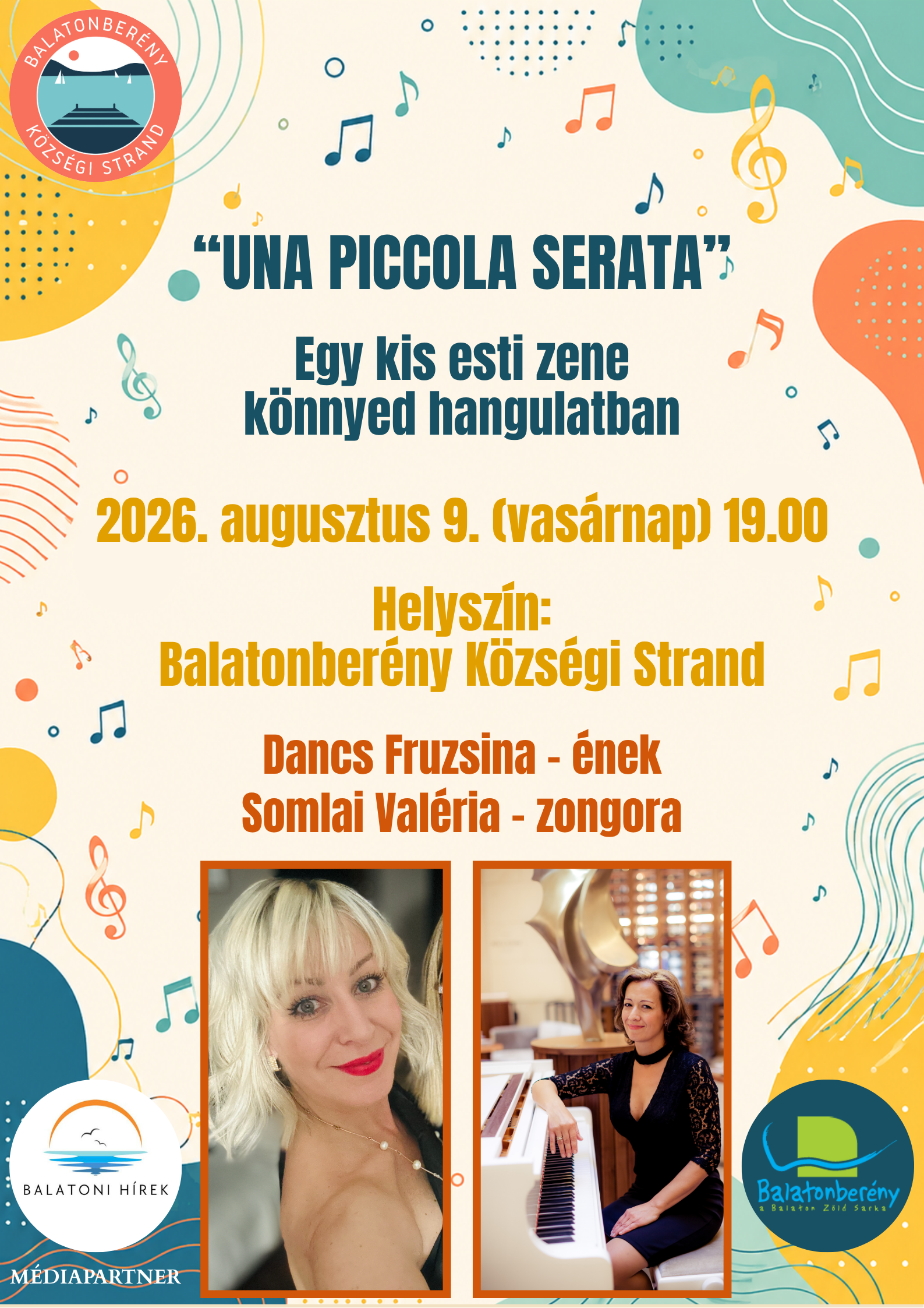 Hivatalos médiatámogatóként csatlakozik a Balatoni Hírek az Una Piccola Serata balatonberényi esthez