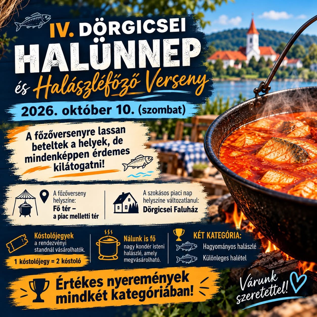 Halászléillat tölti meg Dörgicsét: szombaton jön a IV. Dörgicsei Halünnep