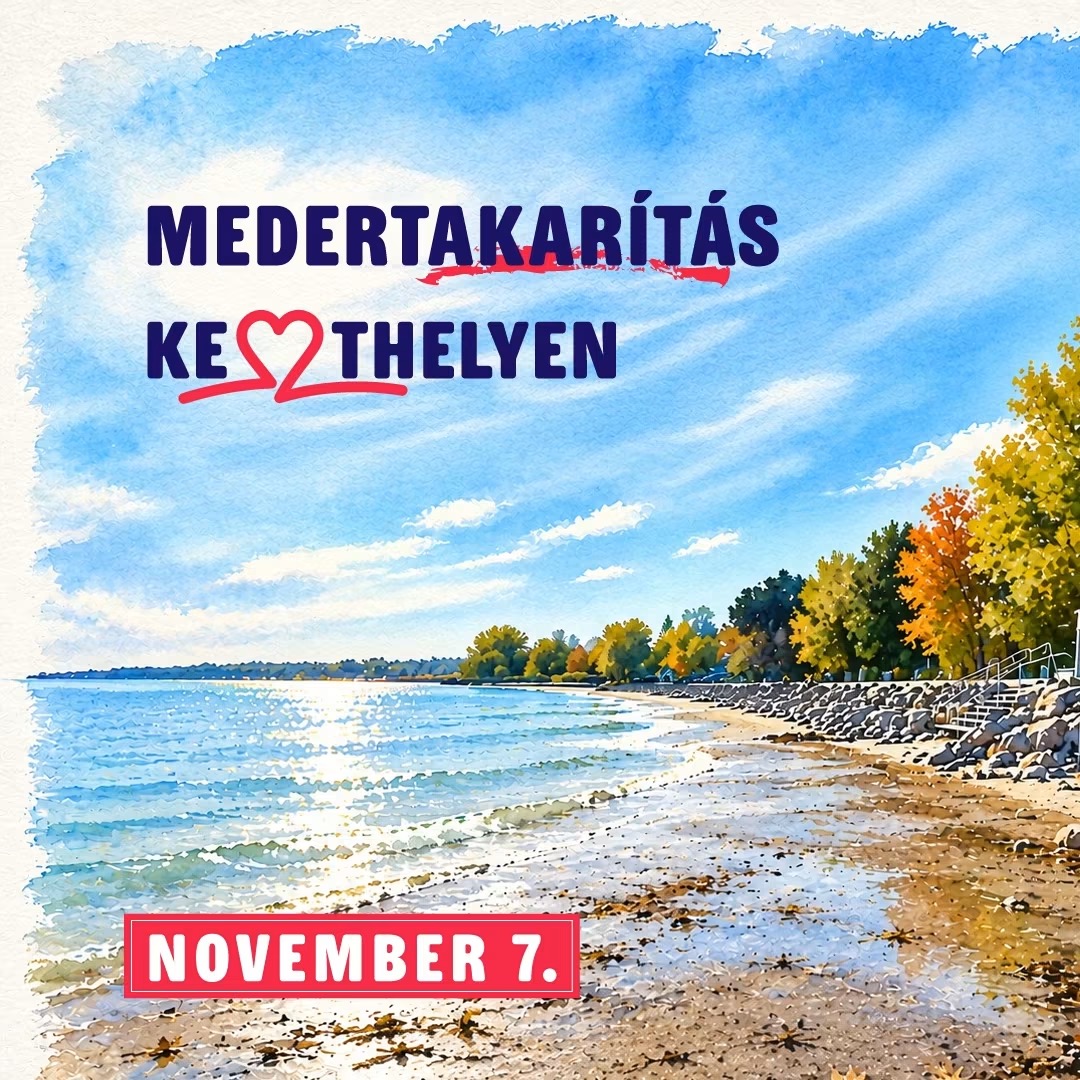 Közösségi medertakarítás Keszthelyen 2026. november 7-én – a környezetvédelmi akció hivatalos plakátja.