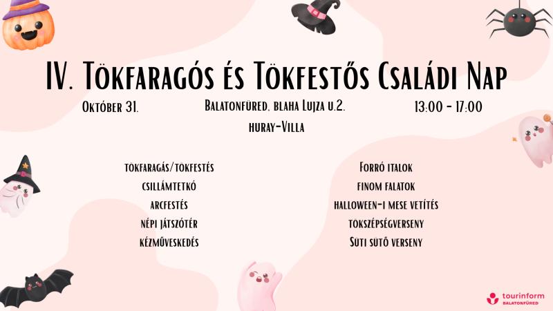 Tökfaragós és tökfestős családi nap Balatonfüreden, 2026. október 31-én